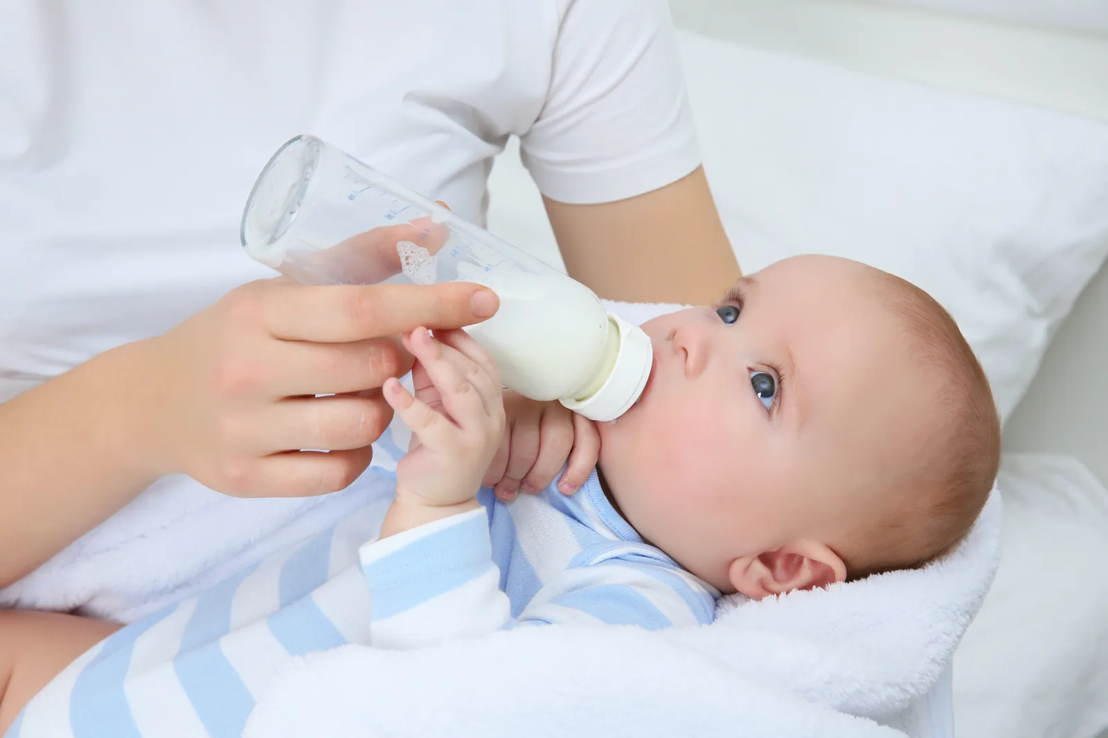 Baby feeding equipment on a kitchen worktop