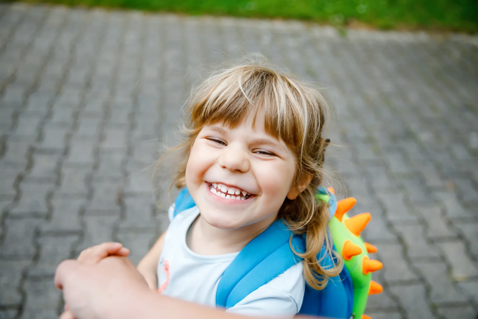 A young child starting an early-years activity